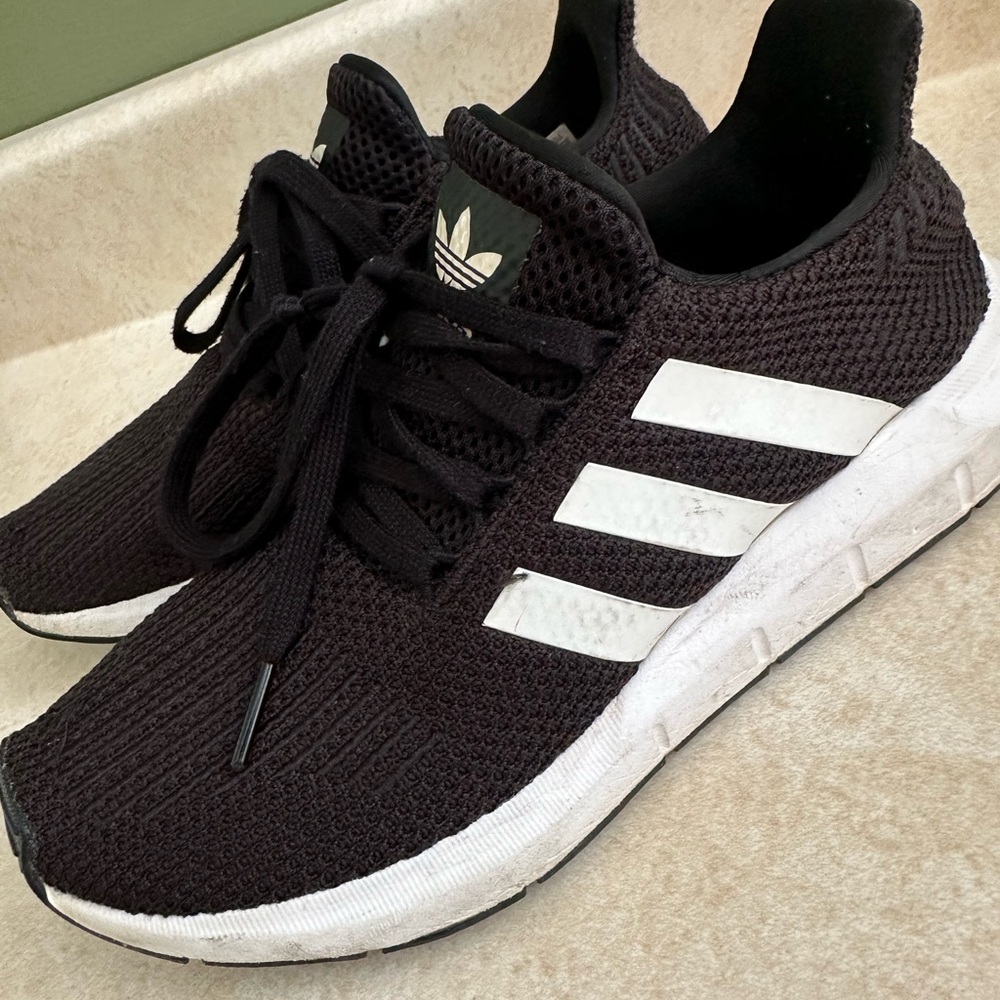 Adidas Knit Black and White Running Shoes